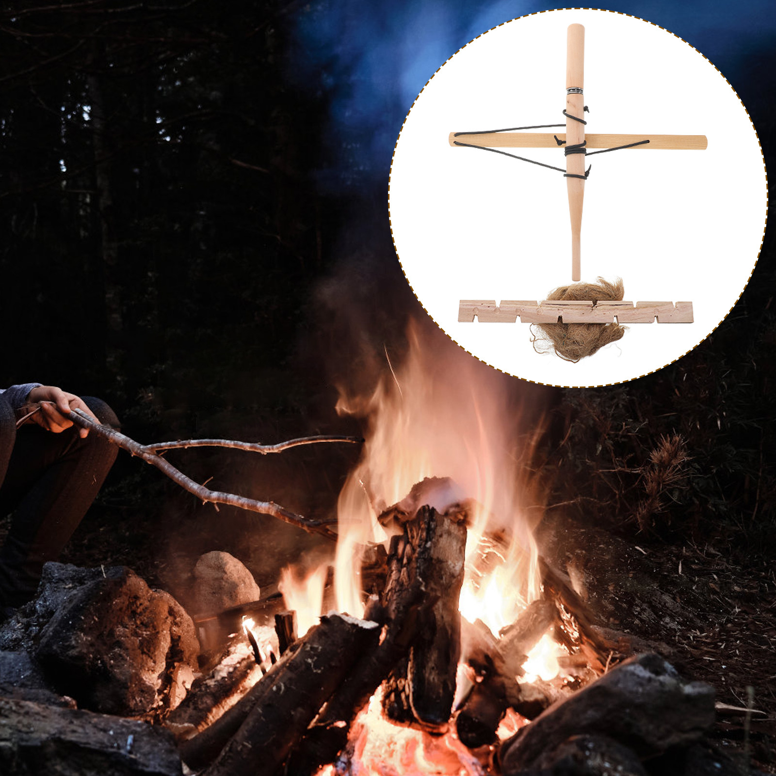 Outdoor Camping Fire - Bow Drill Fire Starters Outdoor Primitive