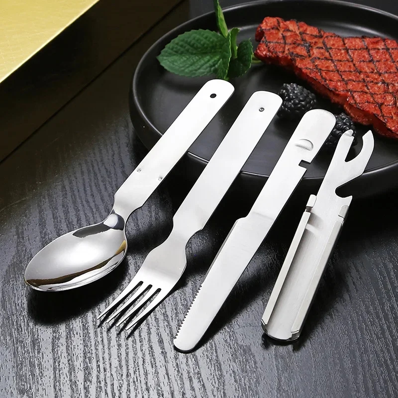 Outdoor Camping Knife - Stainless Steel Tableware Set Outdoor Household