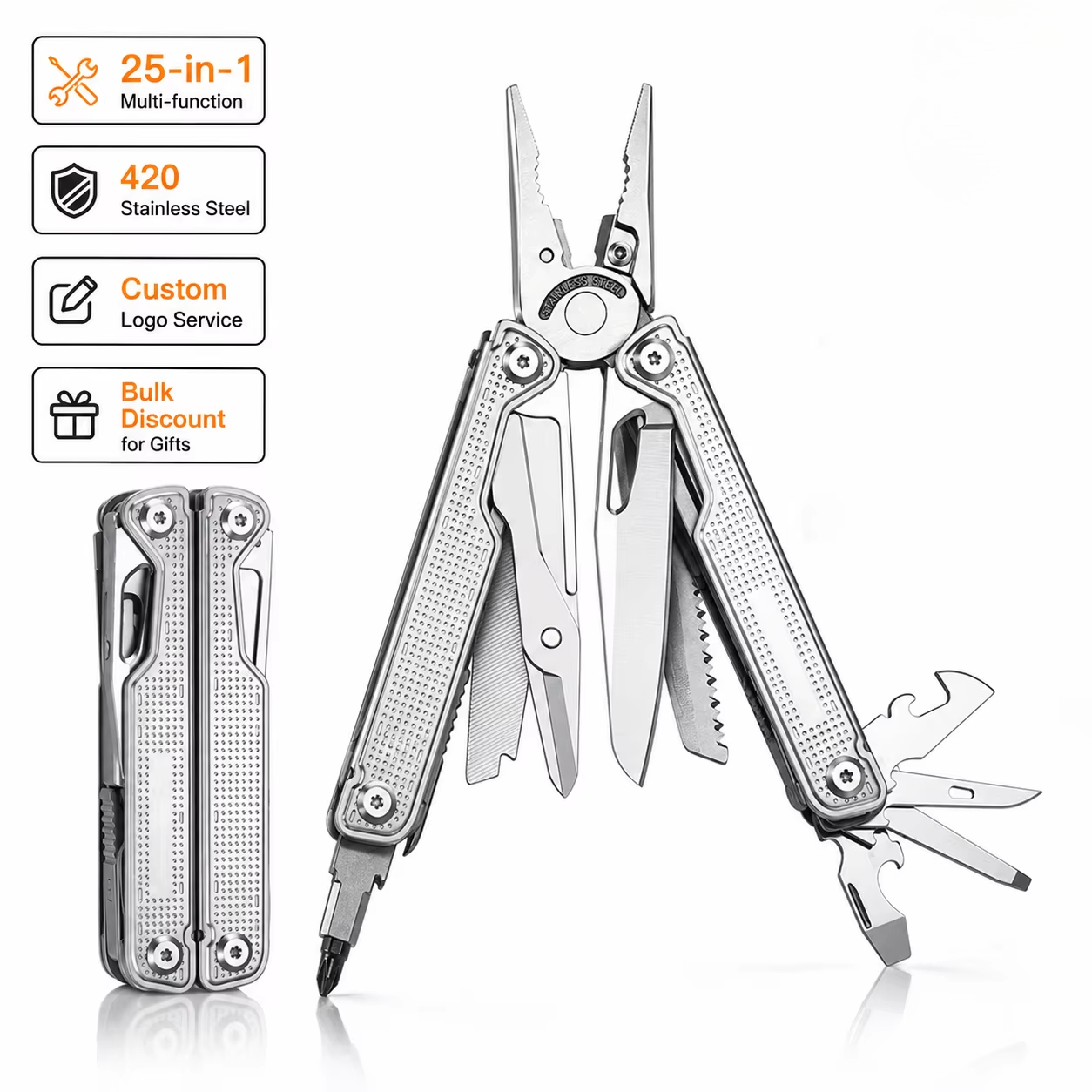Outdoor Camping Knife - Professional 25-in-1 Multitool Folding Knife Heavy