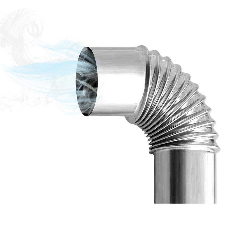 60/75mm Stainless Steel 90 Deg - Outdoor Camping Wood Stove 评论和价格
