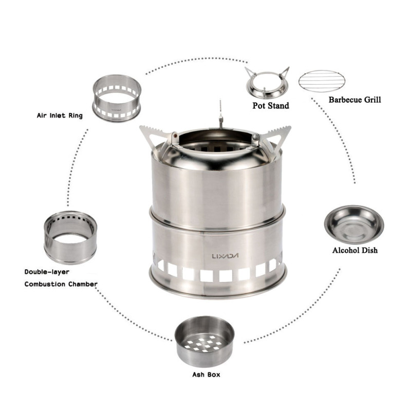 Lixada Stainless Steel Wood St - Outdoor Camping Wood Stove 评论和价格