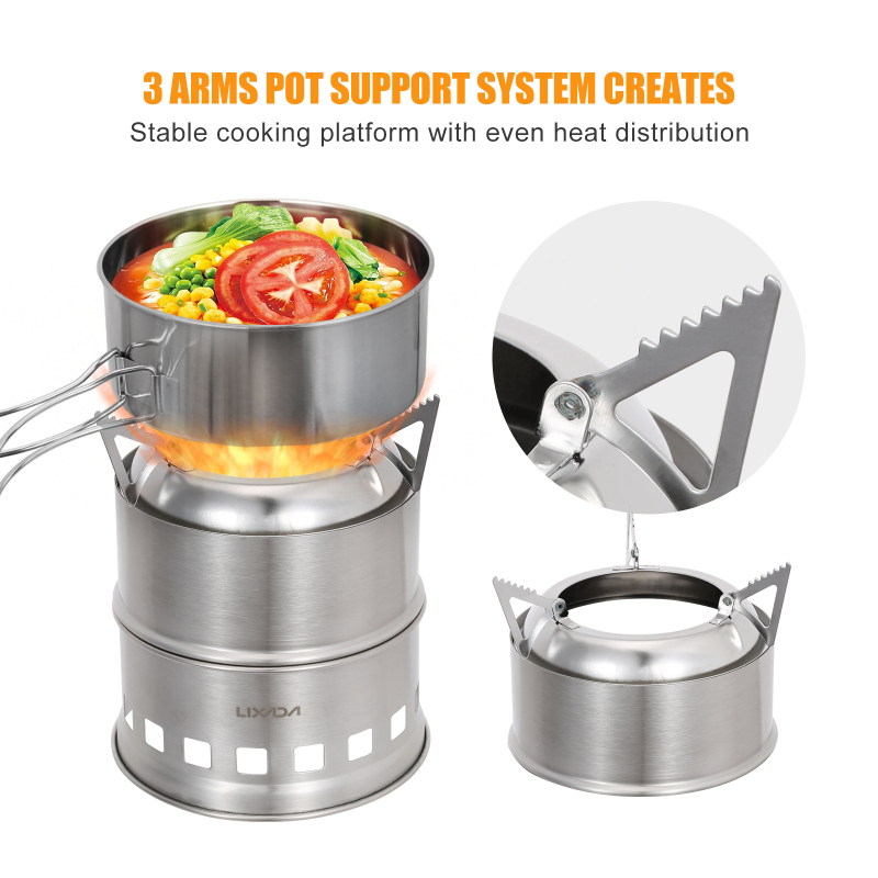 Lixada Stainless Steel Wood St - Outdoor Camping Wood Stove 评论和价格