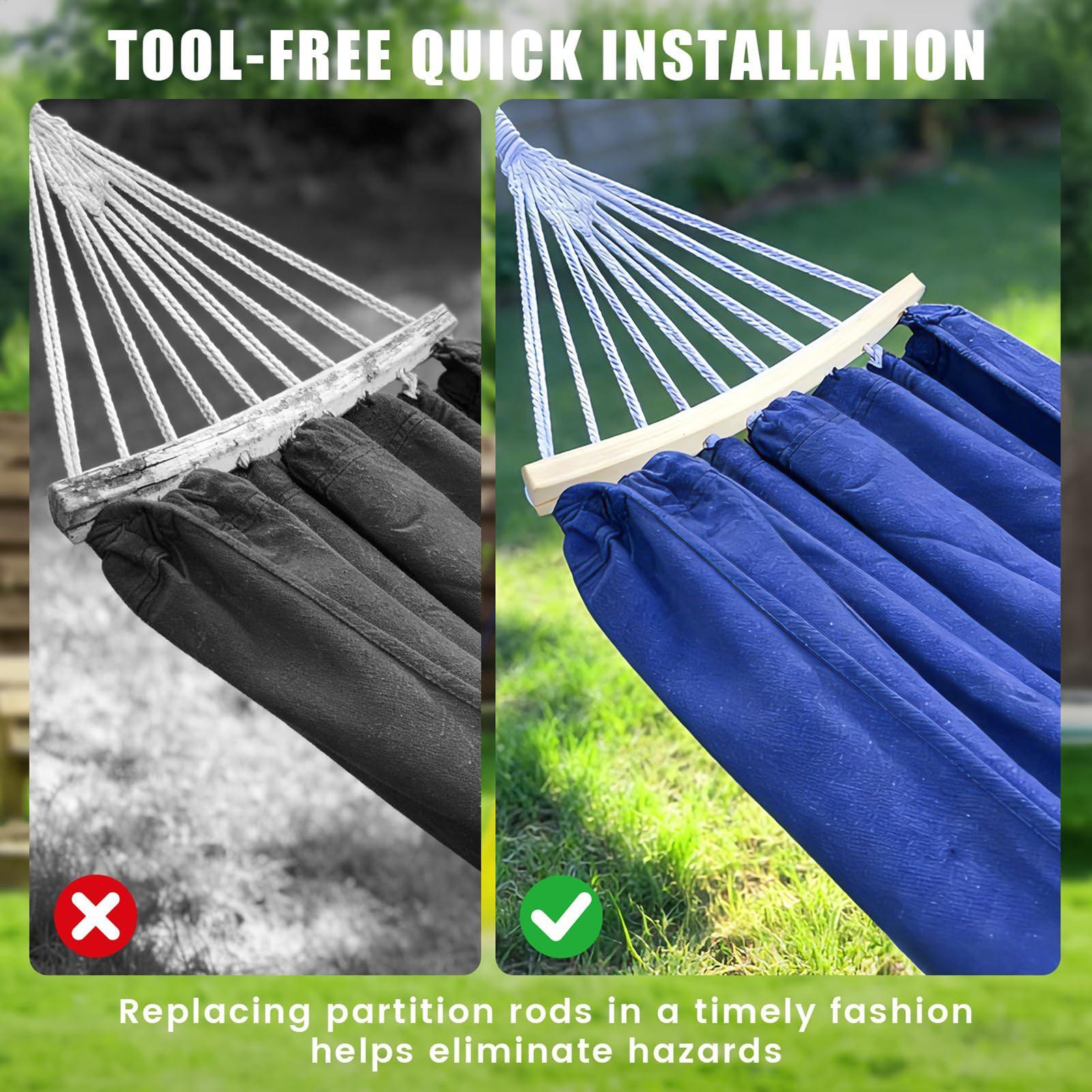 2 Pieces 10-Hole Wooden Hammoc - Camping Hammock 评论和价格