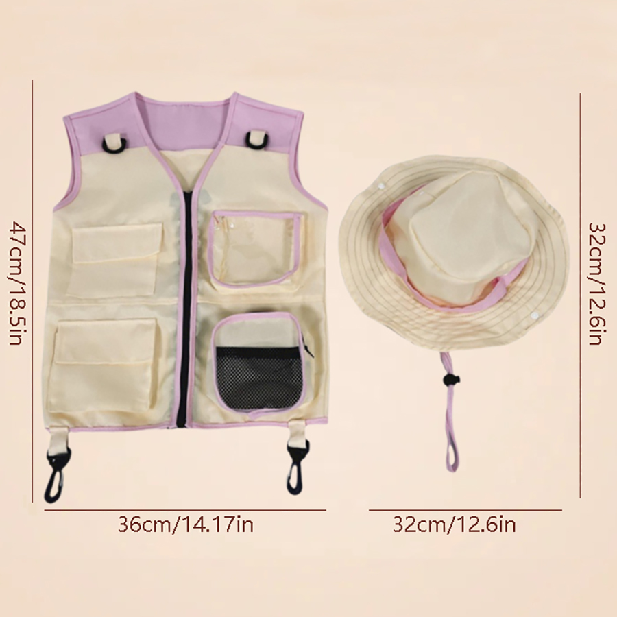 Children Explorer Vest Hat Sui - Outdoor Camping Kids Activities 评论和价格