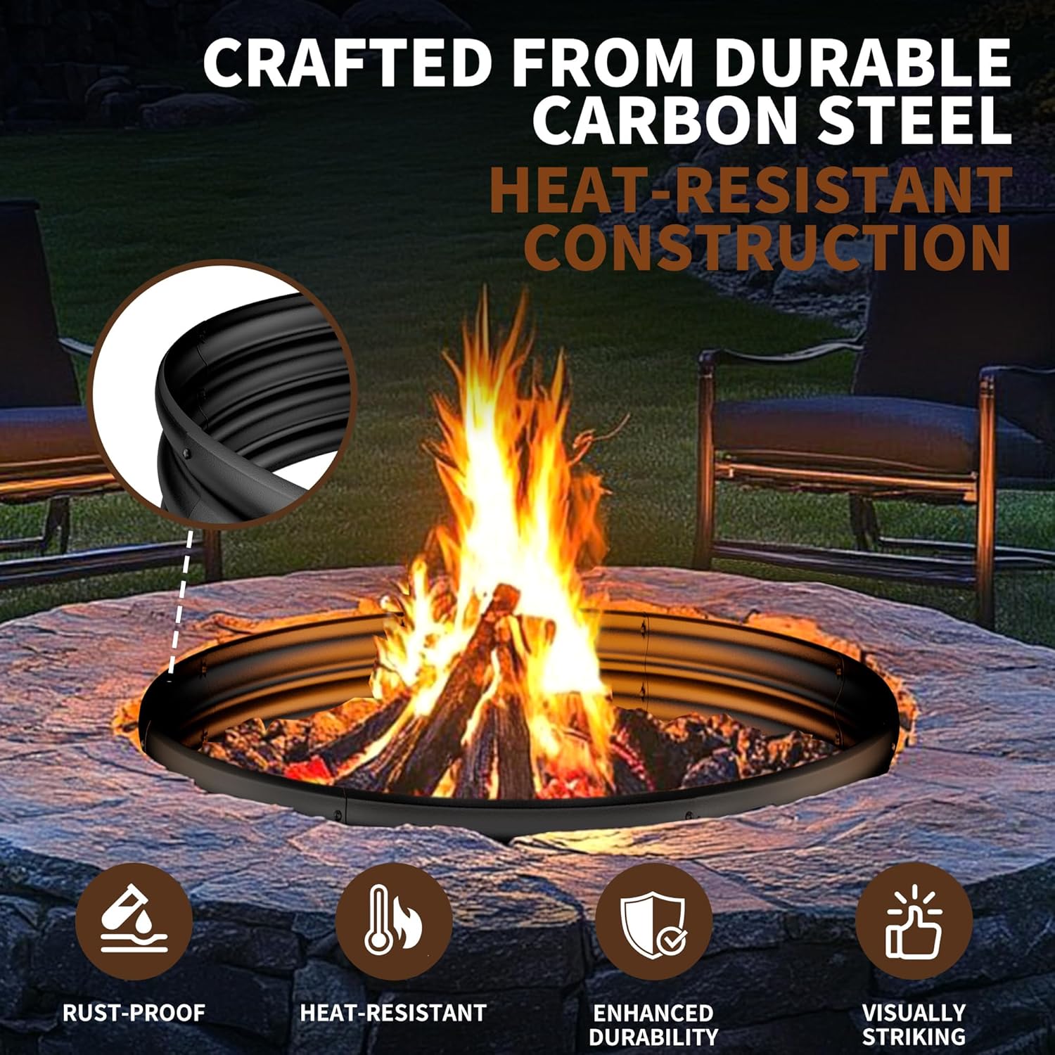 36 Inch Heavy Duty Fire Pit Ri - Outdoor Camping Fire 评论和价格