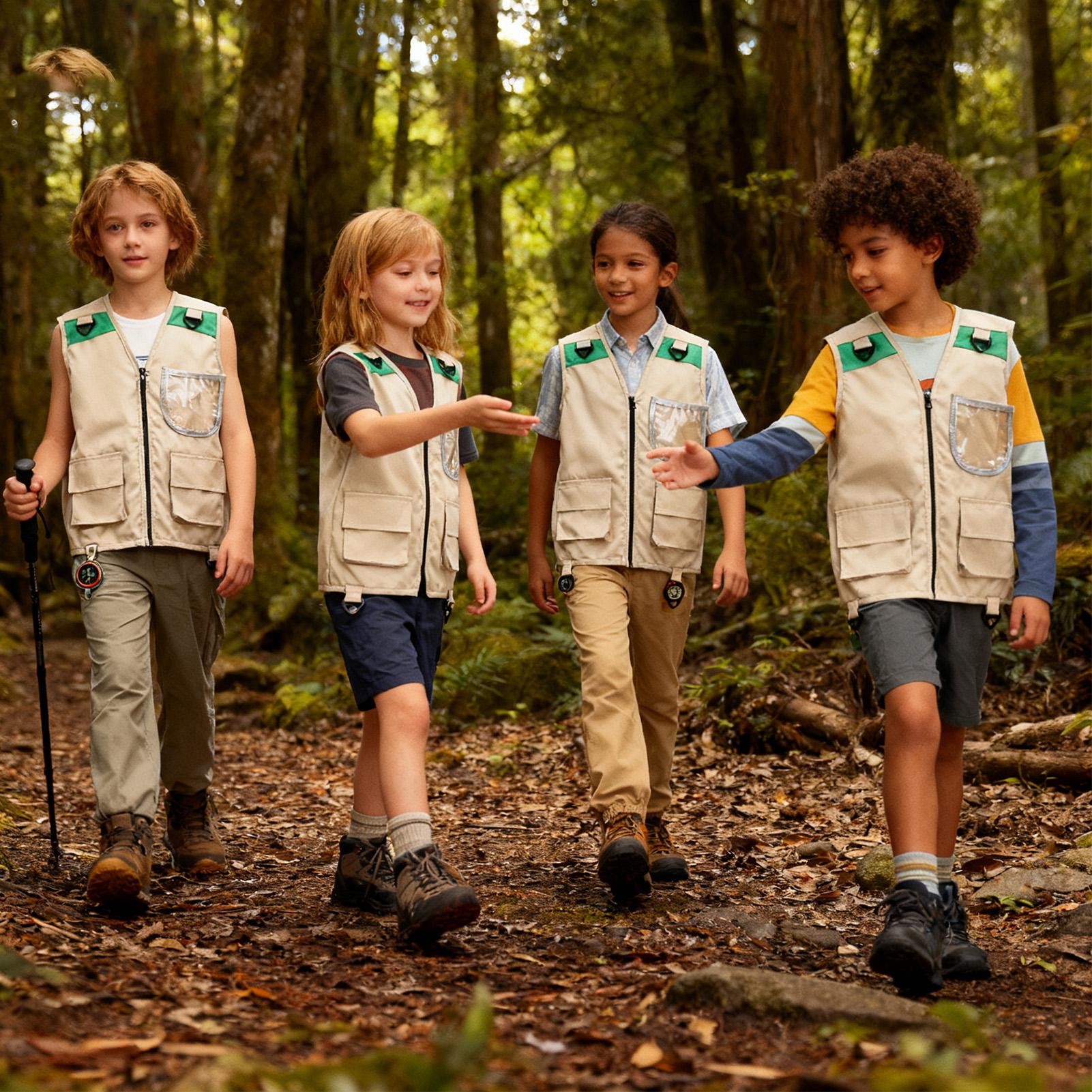 Kids Cargo Vest Sleeveless Cos - Outdoor Camping Kids Activities 评论和价格