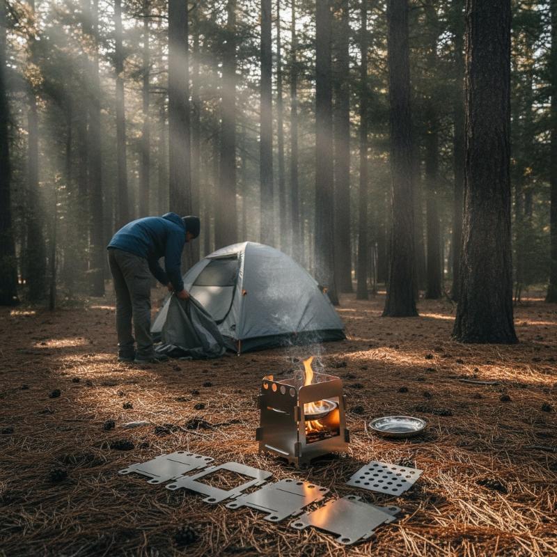 1 Set Folding Camping Wood Sto - Outdoor Camping Wood Stove 评论和价格
